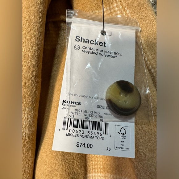 NWT Sonoma Goods For Life Utility Shacket Size XXL - Picture 6 of 8